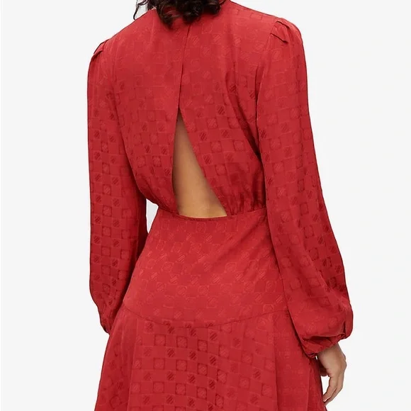 BNWOT Maje Romasy Balloon-Sleeved Flared Jacquard Mini Dress - Picture 4 of 13